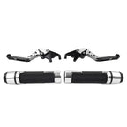 Set of 2 Silver Extendable Brake Clutch Levers for Yamaha TMAX500/530 (2001–2023)