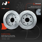 Front Drilled Brake Rotors & Ceramic Pads for Chevy Silverado 1500 (2007-2018)