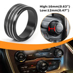 3X Black AC Radio Switch Trim Ring Knob Cover for Dodge Challenger/Charger