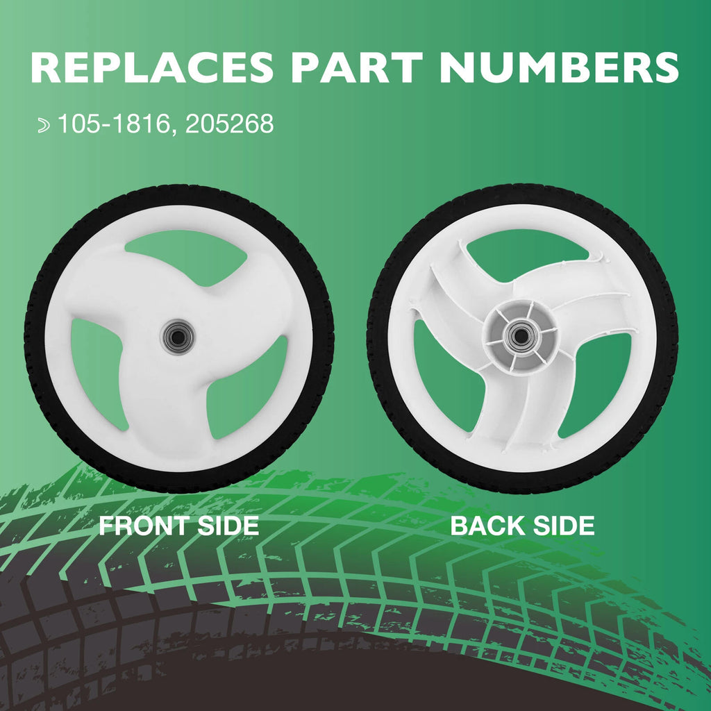 Set of 2 Rear Lawn Mower Wheels for Toro Recycler (20012–20019) 105-1816 205-268