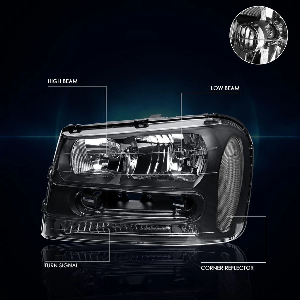 Set of 2 Smoked Clear Headlight Assemblies for Dodge Ram 1500-3500 (2009–2012)