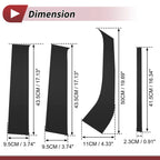 8 Pcs Door Pillar Window Trim for Ford Everest (2023–2024) Black