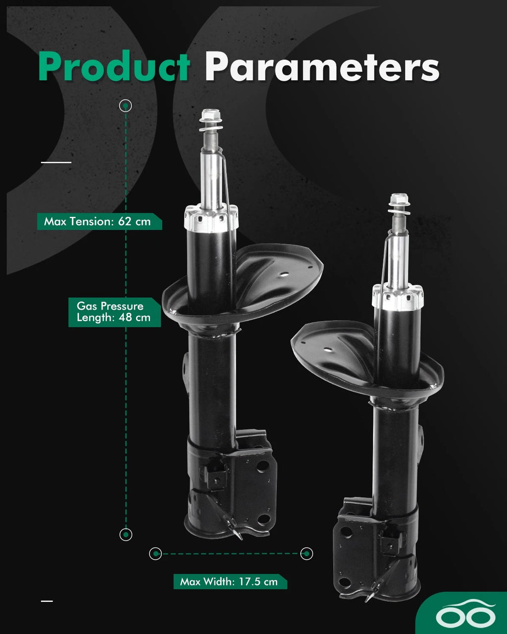 Front Pair (2) Suspension Bare Strut for Kia Sportage (2005–2010)
