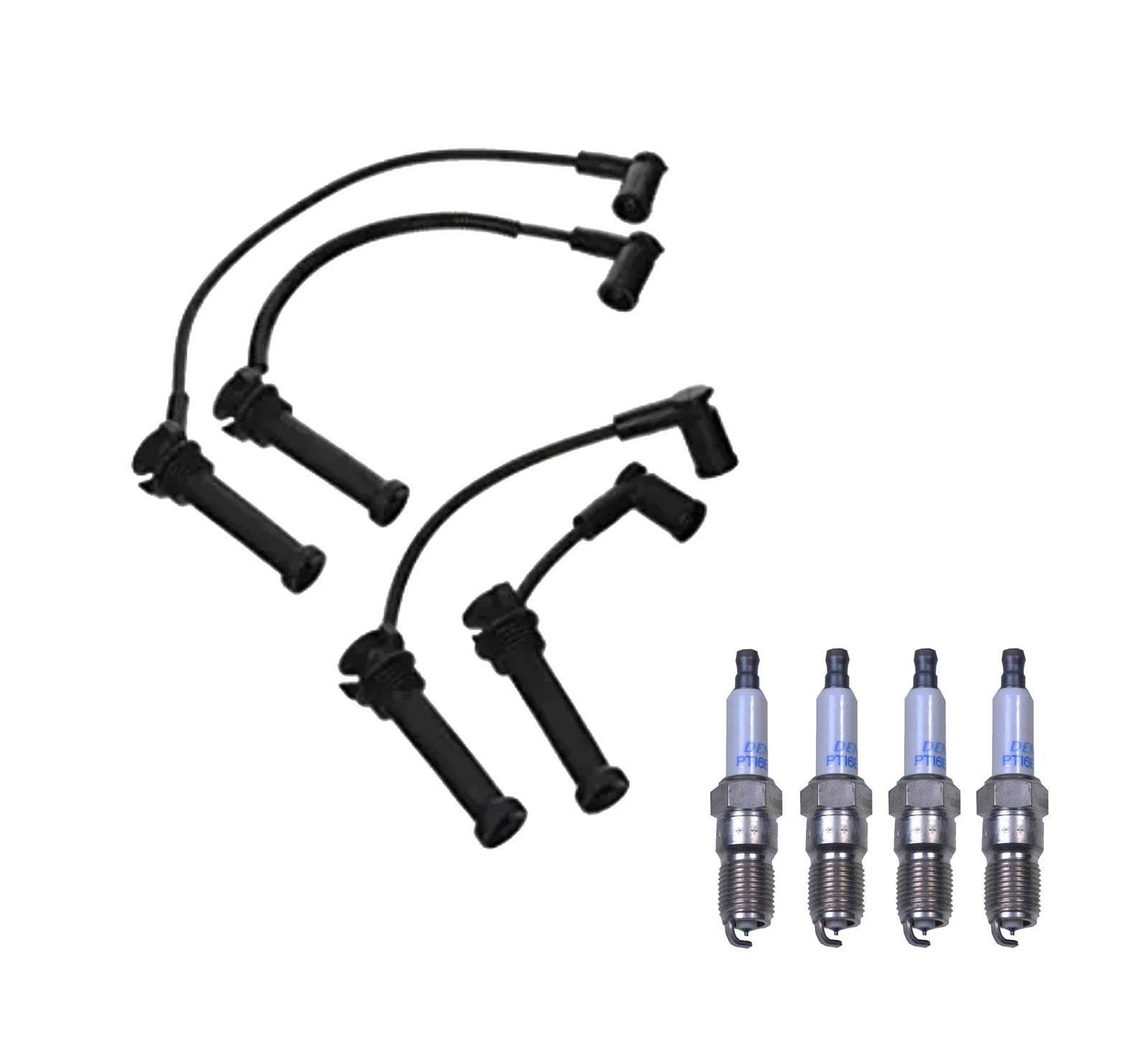 Denso 7mm Wire Set & 4 Double Platinum Spark Plugs for Mazda 6 (2003–2008)