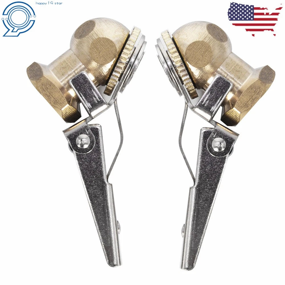 2Pcs Lock On Tire Inflator Air Chuck 1/4" for Universal Use
