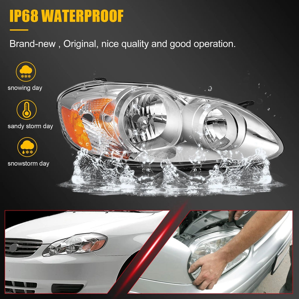 Headlight Assembly for Toyota Corolla (2003–2008)