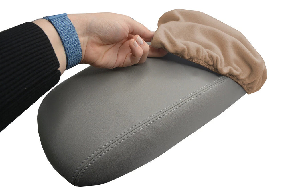 Fleece Console Lid Armrest Cover for Ford Escape (2001–2004) Beige
