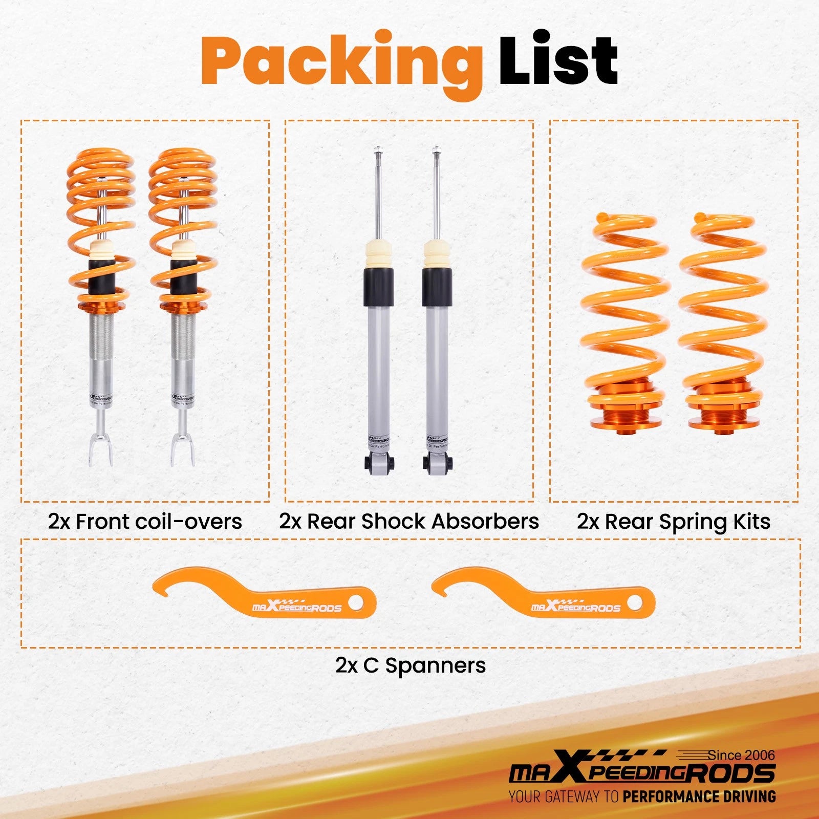 Coilover Kit for Audi A4 B6 B7 Cabrio (2001-2008)