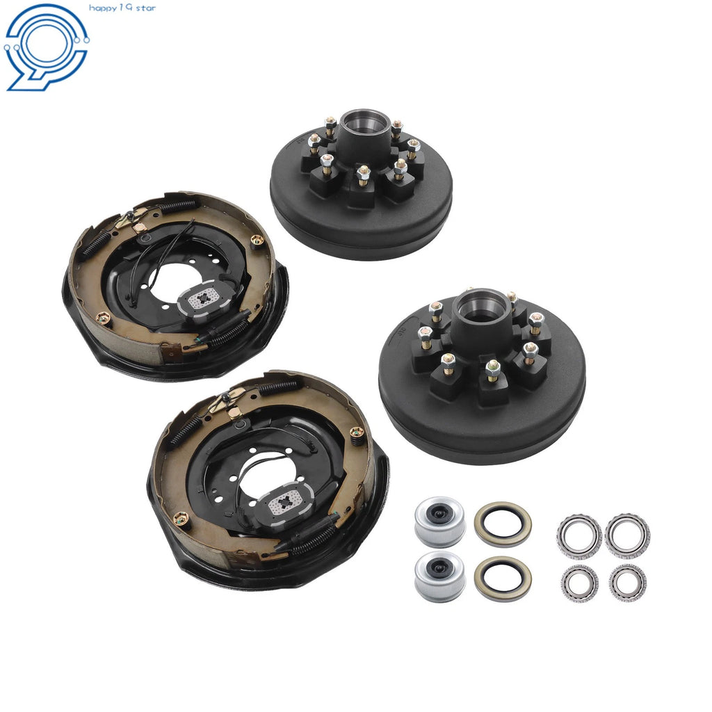 Set of 2 Trailer Hub Drum Kits for 7000lb Axle 12"x2" Electric Brakes