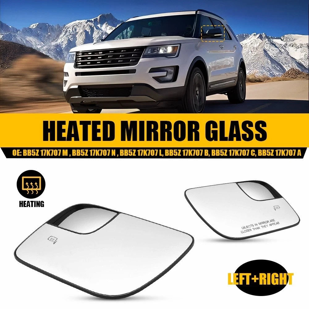 Set of 2 Heated Rear View Mirror Glass for Ford Explorer (2011–2019)
