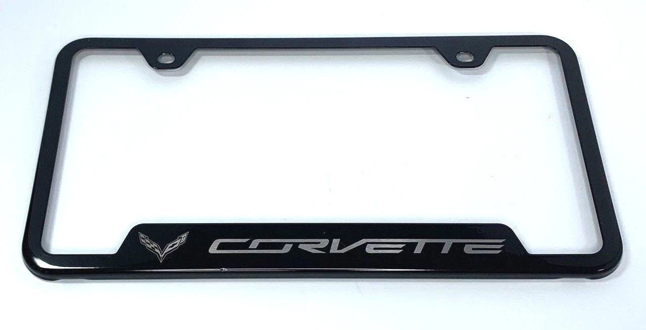 License Plate Frame Front for Chevy C7 Corvette (2014–2019) Laser Etched Emblem