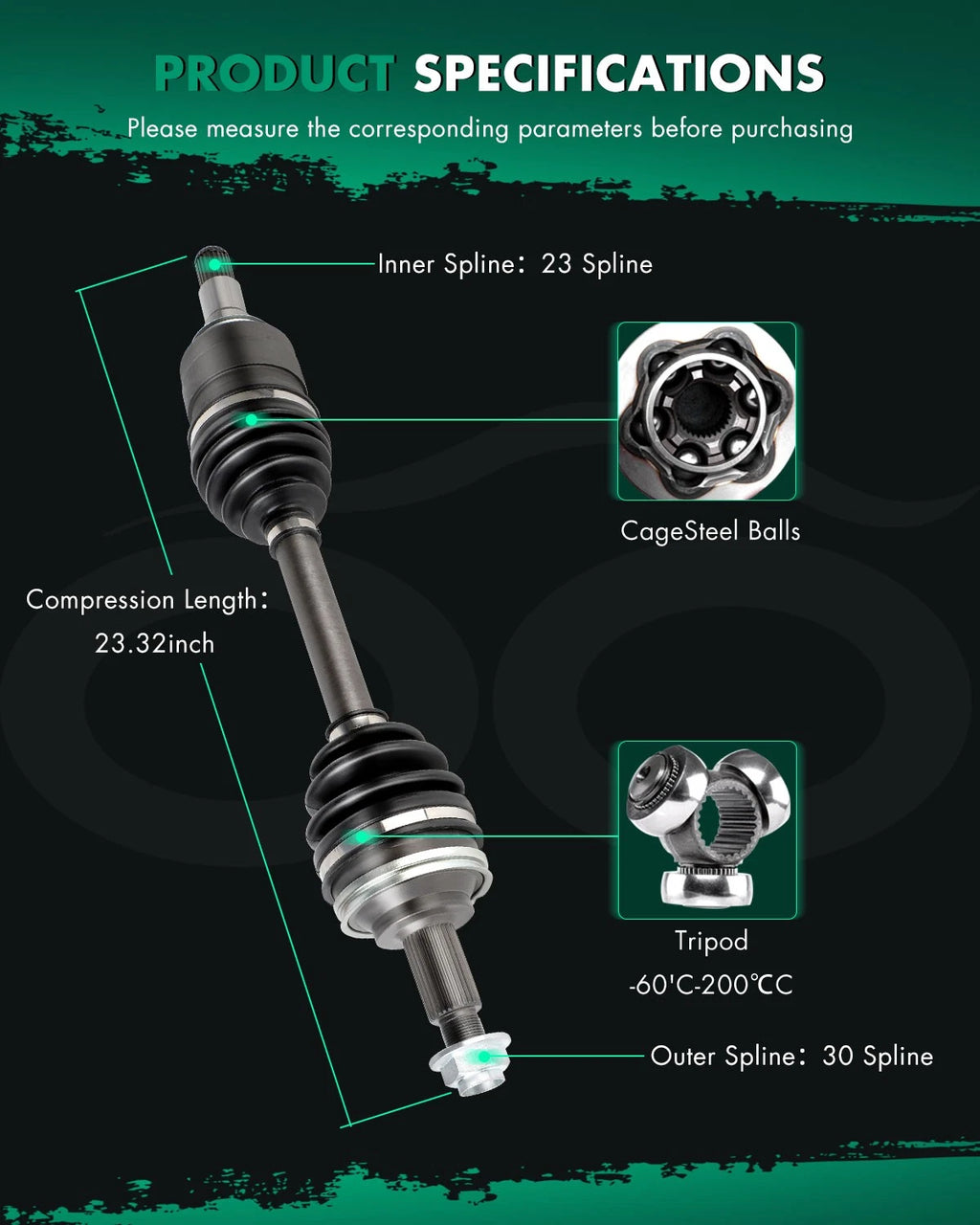 Front Left CV Axle for Lexus IS250 GS300 (2006–2010) AWD