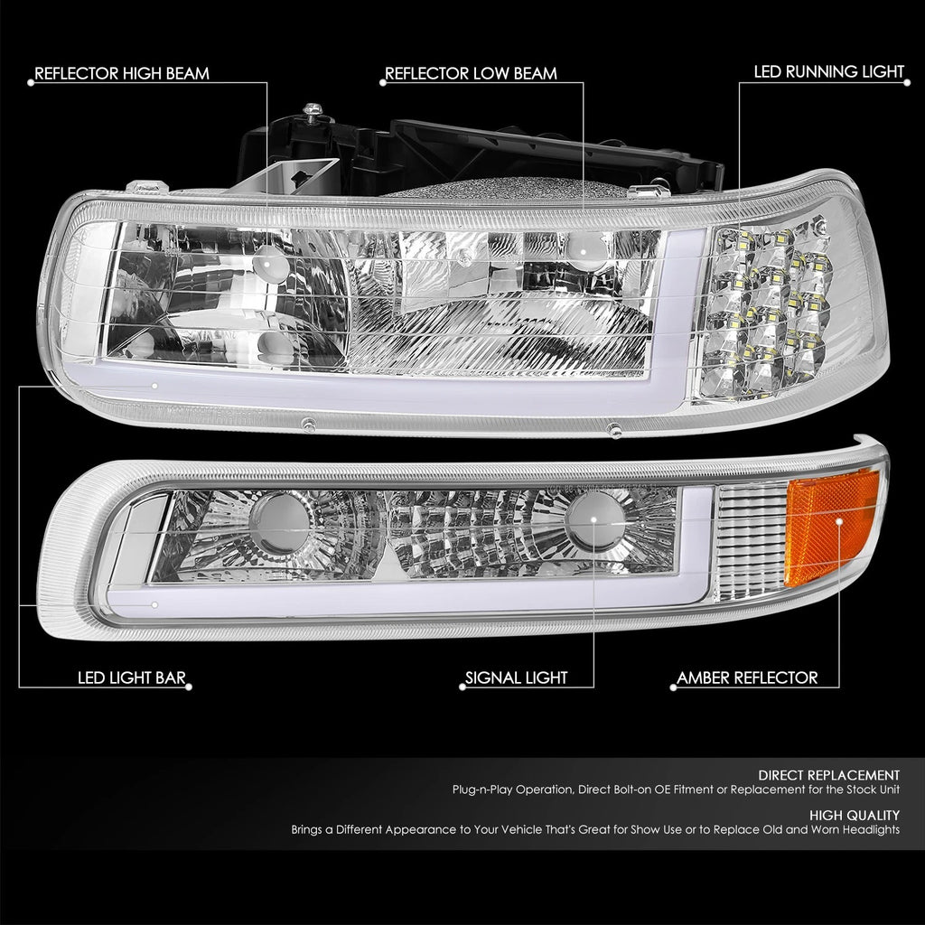 LED DRL Headlight Corner Bumper Signal Lamp for Chevy Silverado (1999–2002)