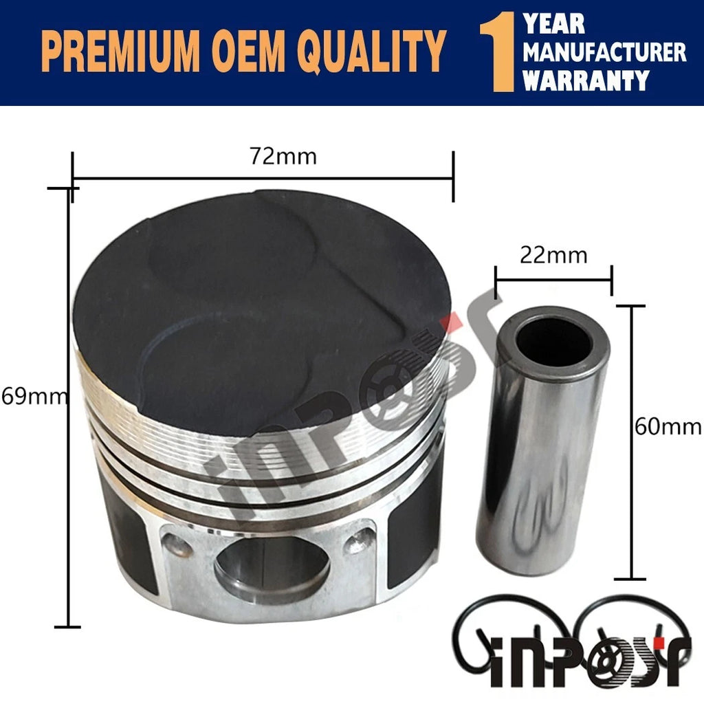 3pcs D905 Piston Ring Pin Set STD for Kubota Engine Tractor Excavator (72mm)