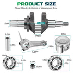 Crankshaft Connecting Rod .25mm O.S Piston Top End Gasket for Yamaha G11 G16 G20