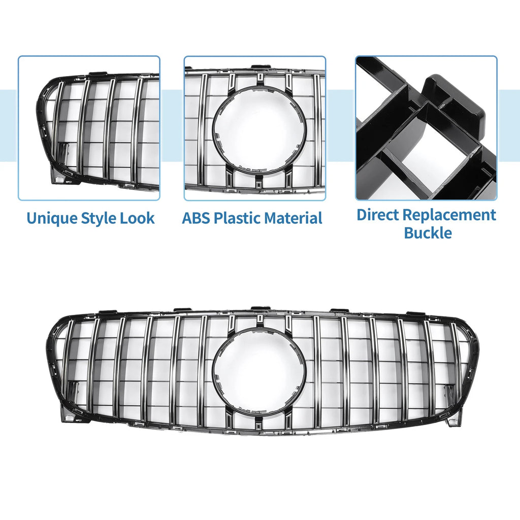 Front Upper Bumper Grille for Mercedes-Benz GLA Class (2015–2020) Chrome