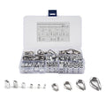 250Pcs Thimble & 6 Size Crimping Loop Sleeves for Wire Rope Cable