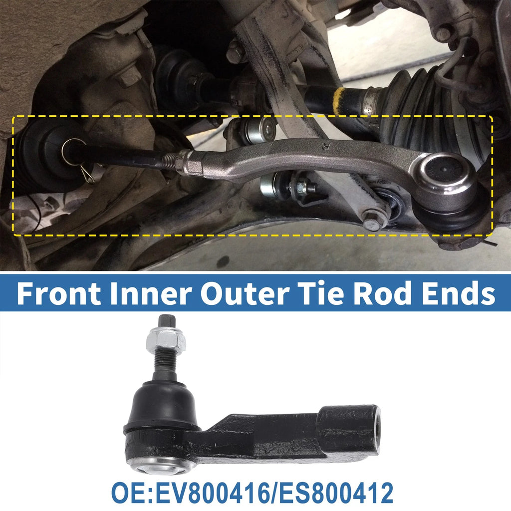 Set of 6 Front Inner Outer Tie Rod End Links for Jeep Dodge (No.EV800416)