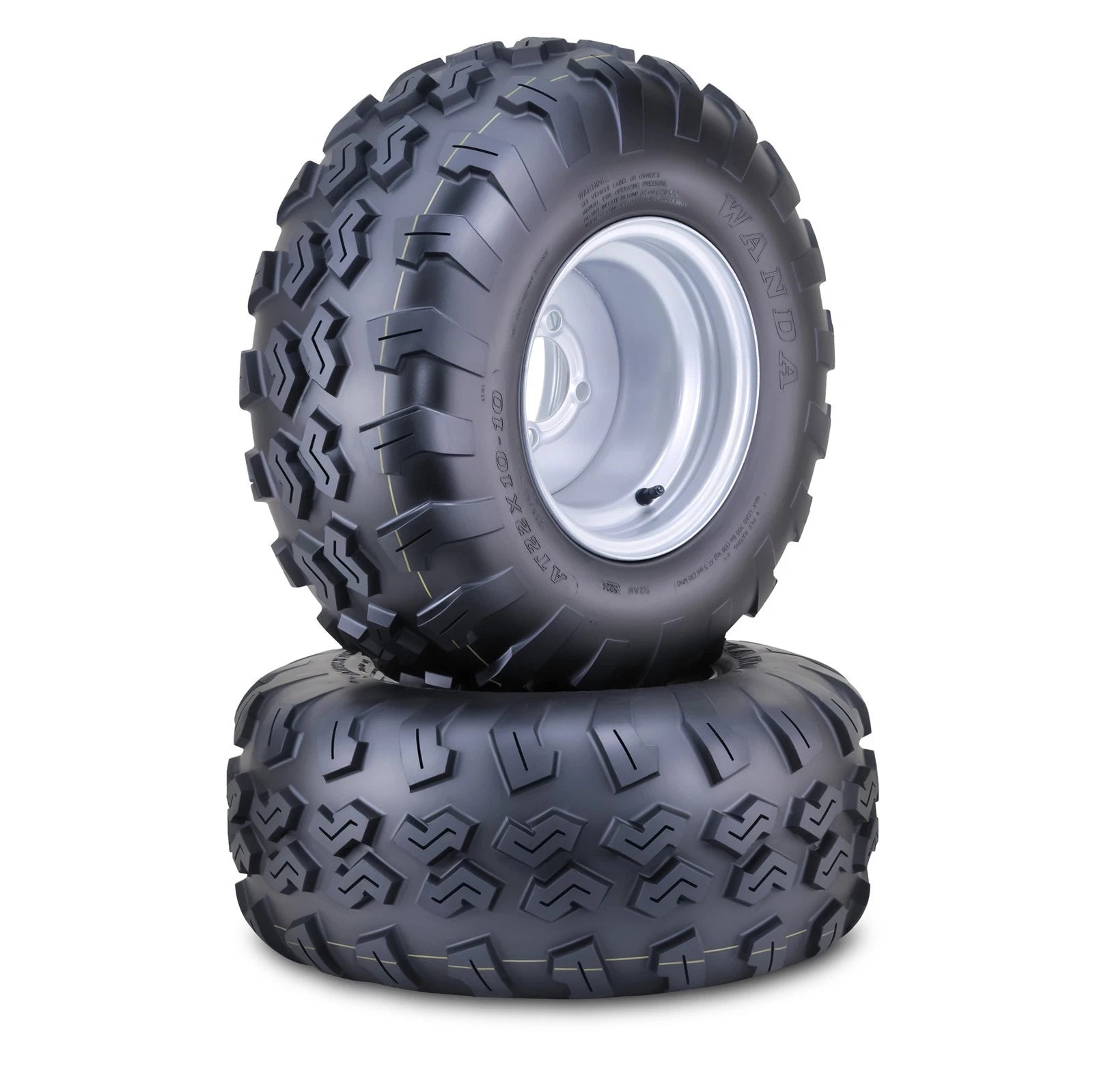 Set of 2 WANDA ATV Tires 22X10-10 with 4 Lugs on 4" PCD 10238