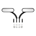 Black Mini Oval Rear View Mirrors for Harley Touring Dyna Sportster Softail
