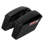 Vivid Black Hard Saddle Bags w/ Latch for Harley Touring Road Street Glide (2014–2024)