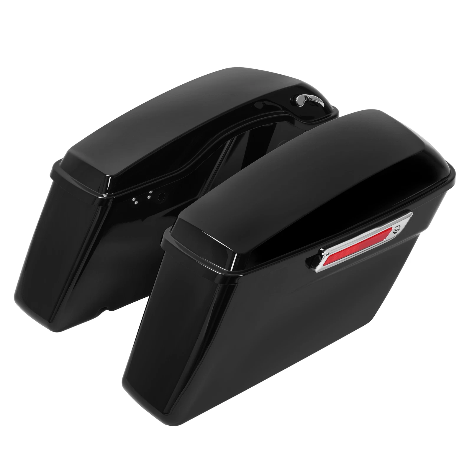 Vivid Black Hard Saddle Bags w/ Latch for Harley Touring Road Street Glide (2014–2024)