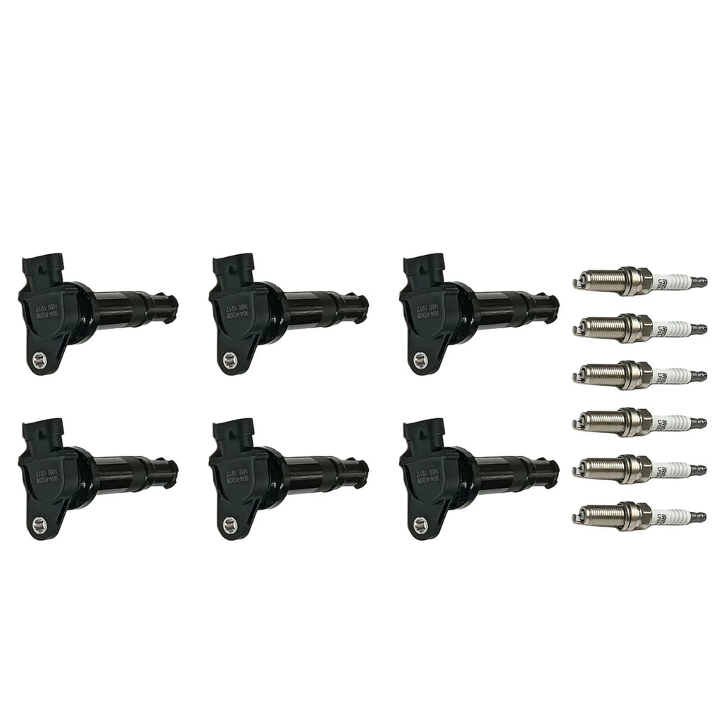 Set of 6 Ignition Coils & Spark Plugs for Hyundai Santa Fe (2007–2009)