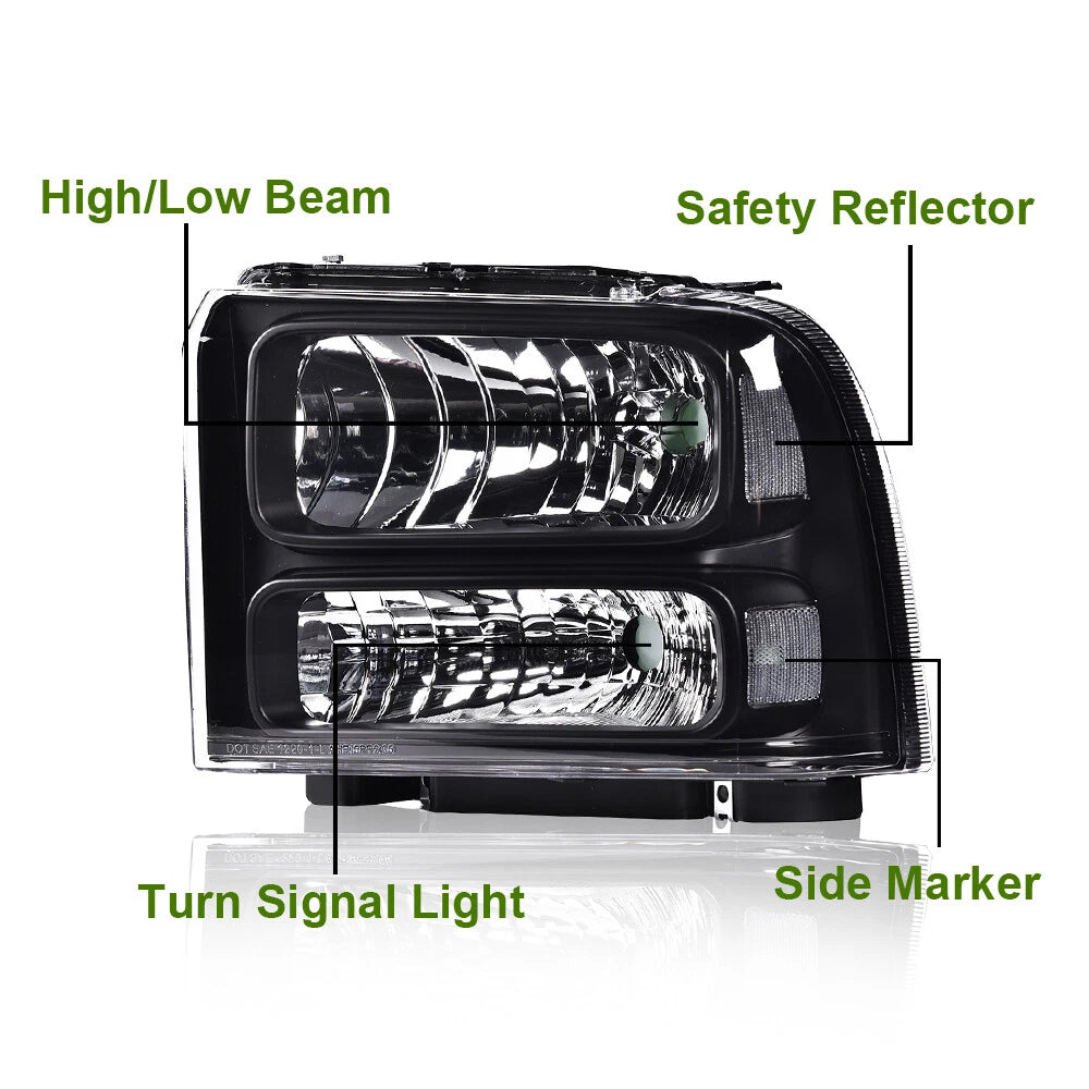 Black Headlights Conversion Kit for Ford Super Duty Excursion (1999–2004)