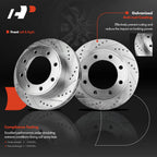 8x Front Drilled Brake Rotors & Pads for Ford F-250 Super Duty