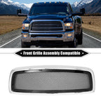 Front Grille Assembly for Dodge Ram 1500 (Chrome, Silver Tone, Gloss Black)