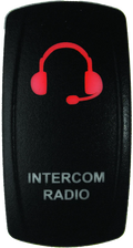 Lighted Switch for DragonFire Racing (Int/Rad On/Off, Red LED)