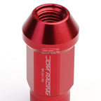 20x Open End M12x1.5 50mm Tall Red Aluminum Lug Nuts + Adapter