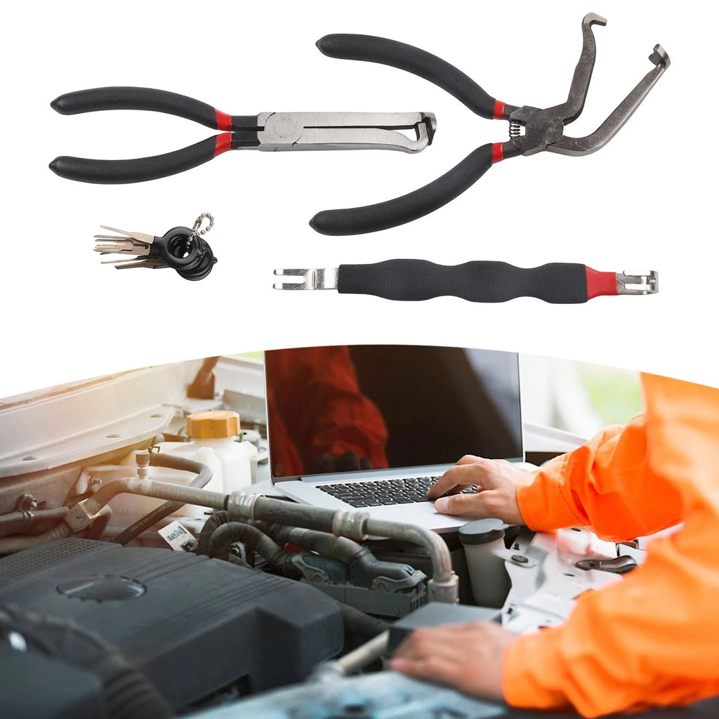 3Pcs Electrical Disconnect Pliers with 8 Terminal Removal Tools for Cars