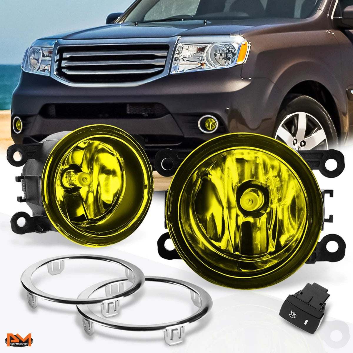 Set of 2 Amber Lens Fog Lights for Honda Pilot (2012–2015)