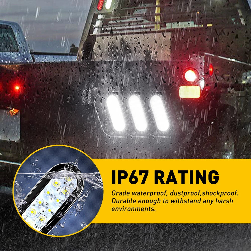 2X LED Tail Lights for Truck Trailer (Sealed 6" Oval)