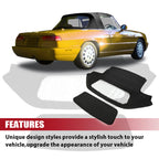 Soft Top for Alfa Romeo Spider (1971-1994) Black Vinyl with Plastic Window