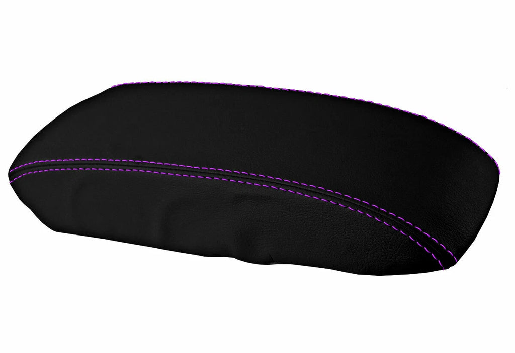 Leather Console Lid Armrest Cover for Honda Accord (1998–2002) Purple Stitch