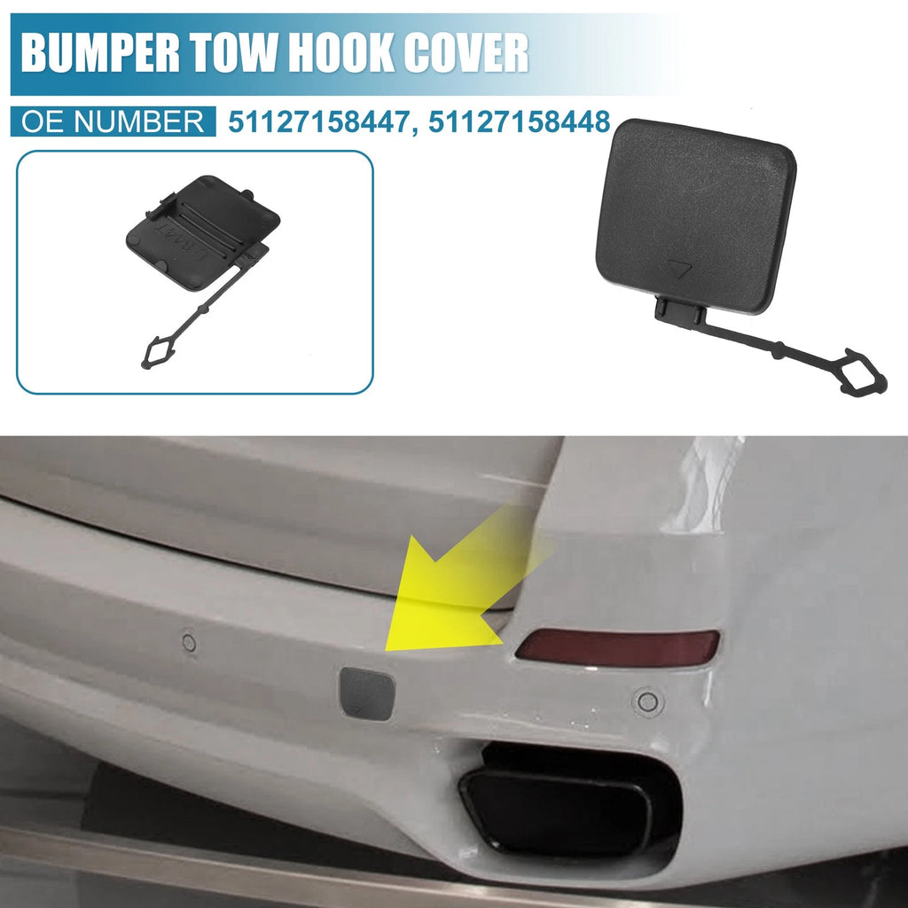 2X Rear Bumper Tow Hook Cover for BMW X5 (2014–2020) 51127158447 51127158448