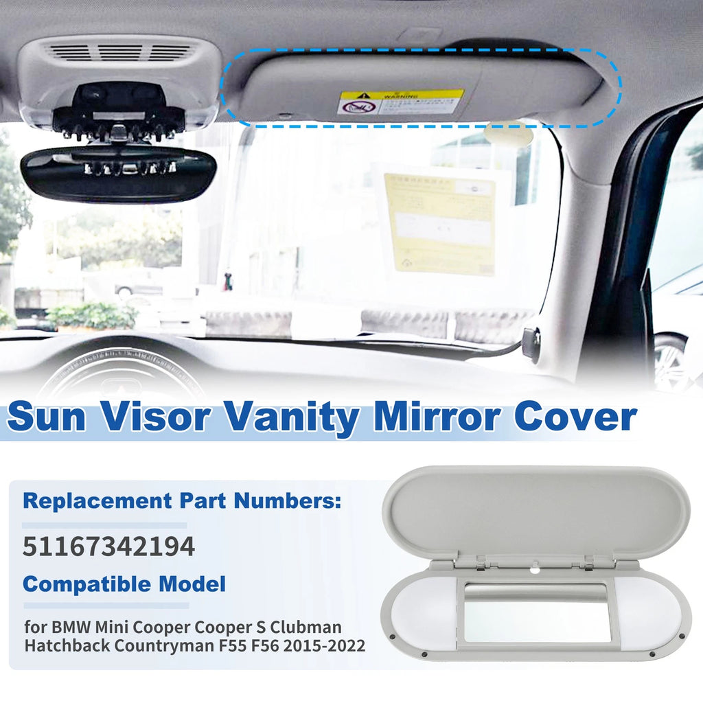 Sun Visor Vanity Mirror Cover for BMW Mini Cooper F55 F56 F60 (2015–2022)