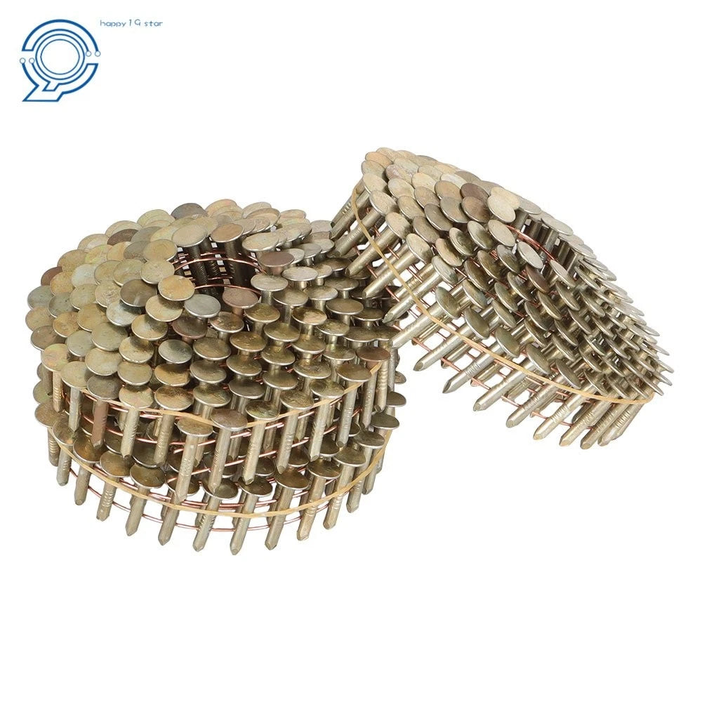 Set of 7200 Galvanized Coil Roofing Nails 7/8" × 0.12" 3/8" Head