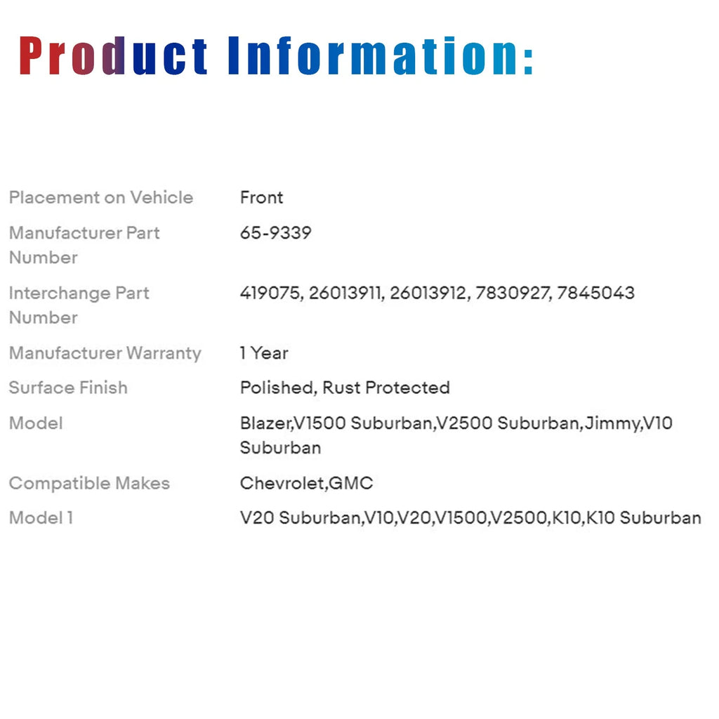 Drive Shaft Assembly for Blazer Jimmy V1500 V2500 (1990-1995)