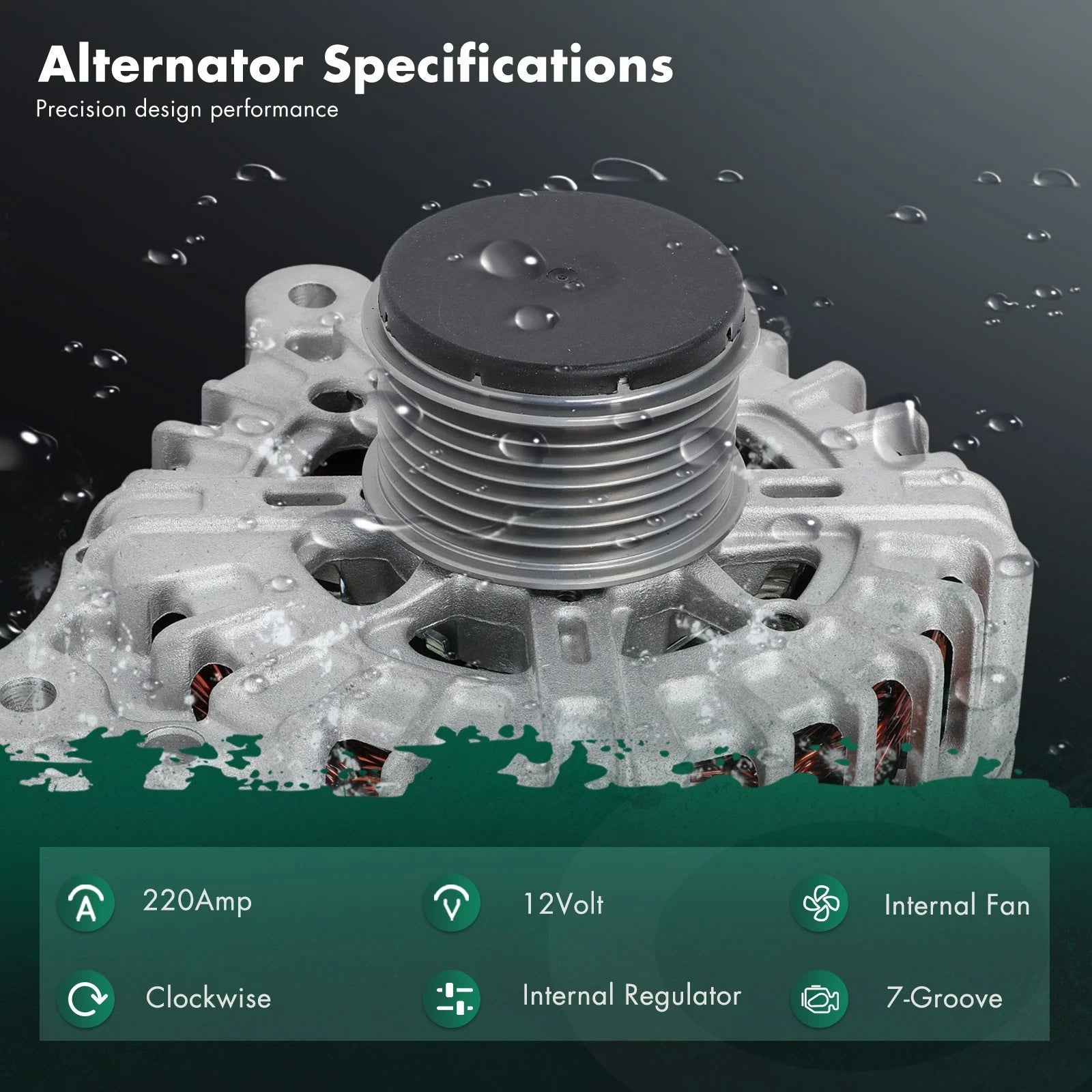 220A Alternator for Porsche Cayenne (2011–2014, 2016–2019) V6 3.6L 11830