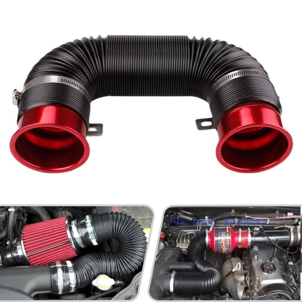 3'' Universal Flexible Cold Air Intake Hose Filter Pipe Kit