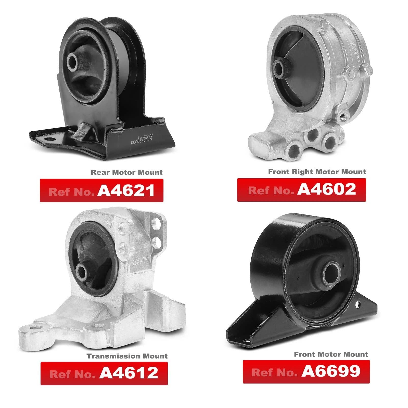 Set of 4 Engine and Transmission Mounts for Mitsubishi Eclipse