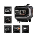 Full LED Left Black Projector Headlight Assembly for GMC Sierra 1500 (2016–2018)