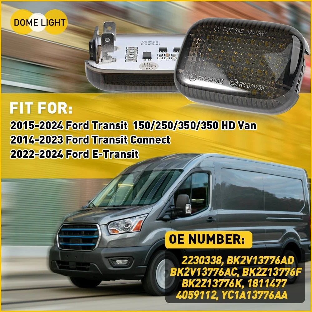 6 Interior Cargo LED Dome Lights for Ford Transit 150 250 350 (2015–2024)