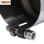 12" Slant Muffler for Universal (Chrome, 3.5" Inlet, 5" Outlet)