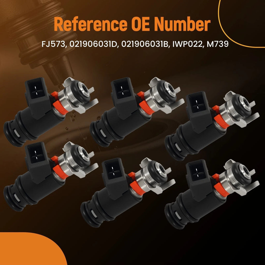 Set of 6 Fuel Injectors for VW Golf Jetta EuroVan 2.8L V6 (1997–2001)