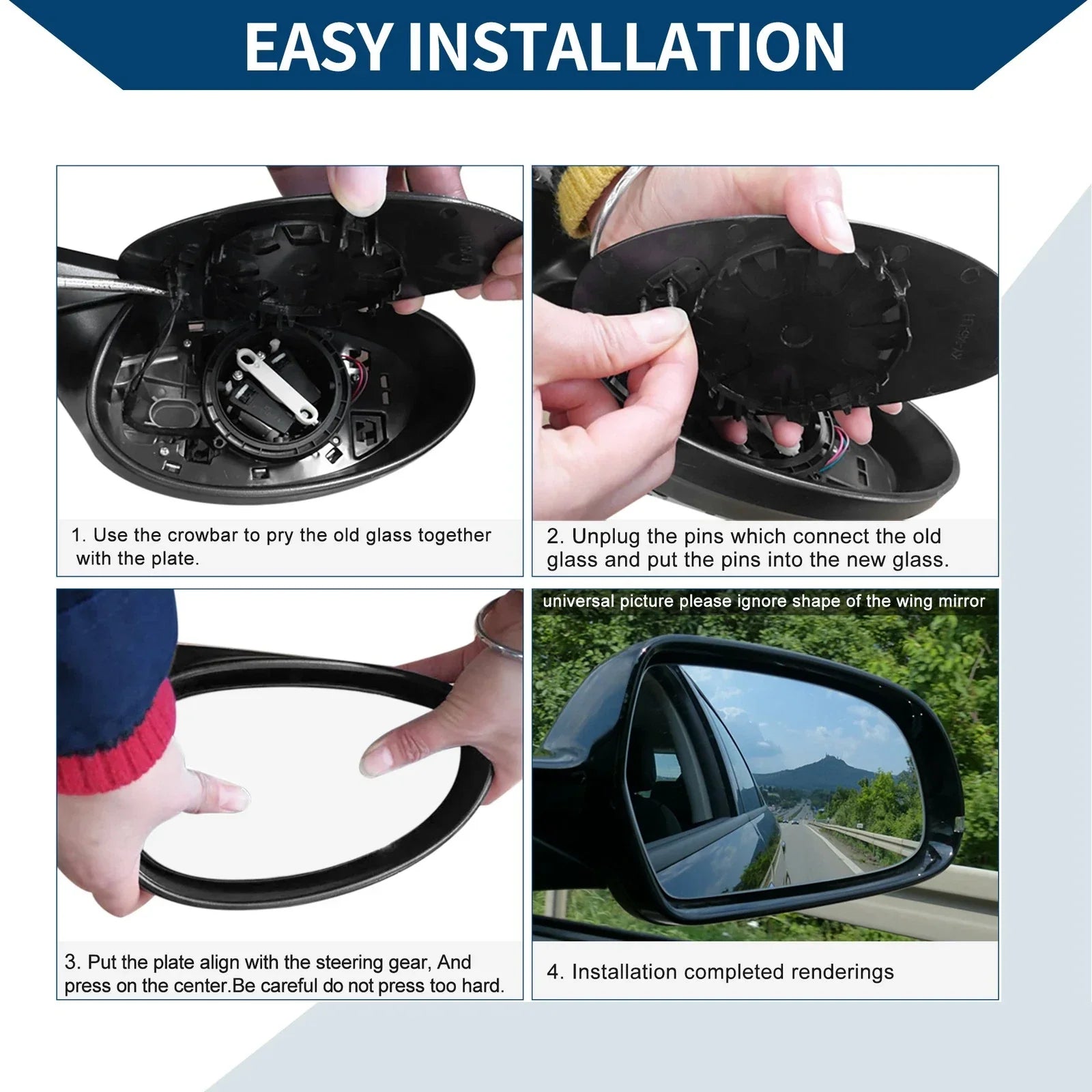 Right Upper Side Mirror Glass for VW CRAFTER 2010-2016