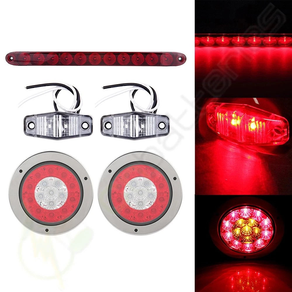 2X 6 Inch Red LED Side Turn Signal Lights for Pickup (Fits )